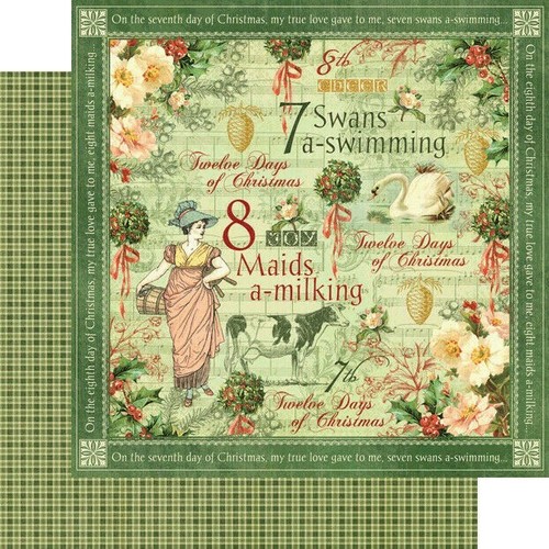 Graphic 45 Twelve Days Christmas Collection 12 x 12 Cardstock PICK Day - Picture 10 of 14
