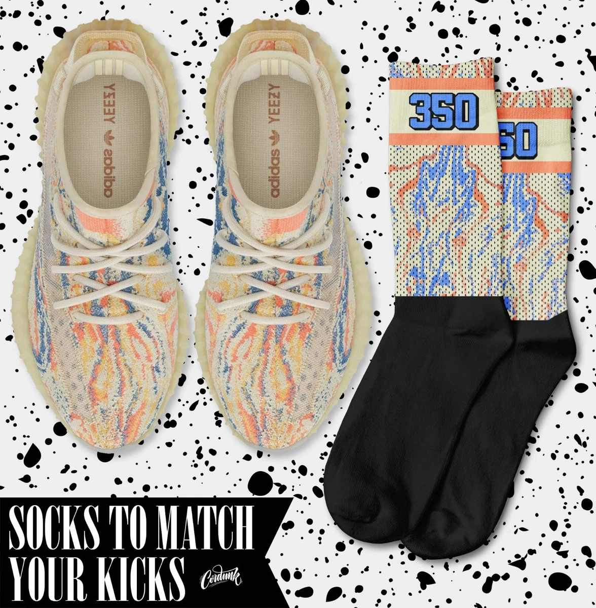 STRIPES Socks for Y Boost 350 V2 MX OAT Yellow Butter Orange Tees 700 Shirt