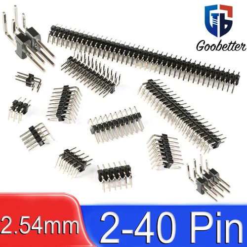 2-40Pin Stiftleiste Pin header Doppelreihig gewinkelt 2,54mm 0.1" DIY 90° Winkel