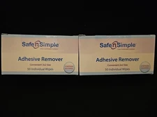 NEW 2 Boxes SAFE N SIMPLE SNS00807 No sting Adhesive Remover 100 Total