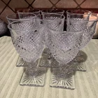 Vintage WESTMORELAND - English Hobnail Square Base - Water Goblet set of 8