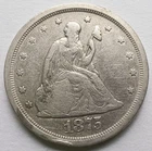 1875-S Seated Liberty Silver Twenty Cents Fine Details cleaned 20C