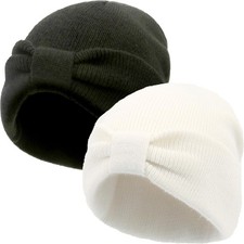 Baby Beanie Winter Hat Knitted Warm Hat Cute Bow Toddler Infant Cuffed 0-8 Set