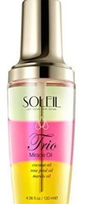 Soleil Trio Miracle Oil Hair Treatment Paraben-Free Coconut Rose Marula 4.06oz