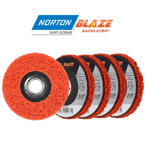 Norton Blaze Rapid Strip 115mm x 22mm Discs 5pcs Genuine Ceramic Clean & Strip