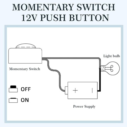 10 Pezzi Interruttore ON/OFF a Pulsante 12V/24V, Montaggio Superficiale, Semplice1744 - Foto 5 di 6