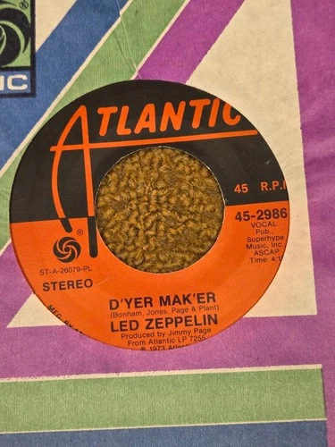 45 RPM Led Zeppelin ATLANTIC 2986 D'yer Mak'er / Crunge VG+