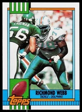 Richmond Webb, 1990 Topps Traded, #43T, Miami Dolphins,