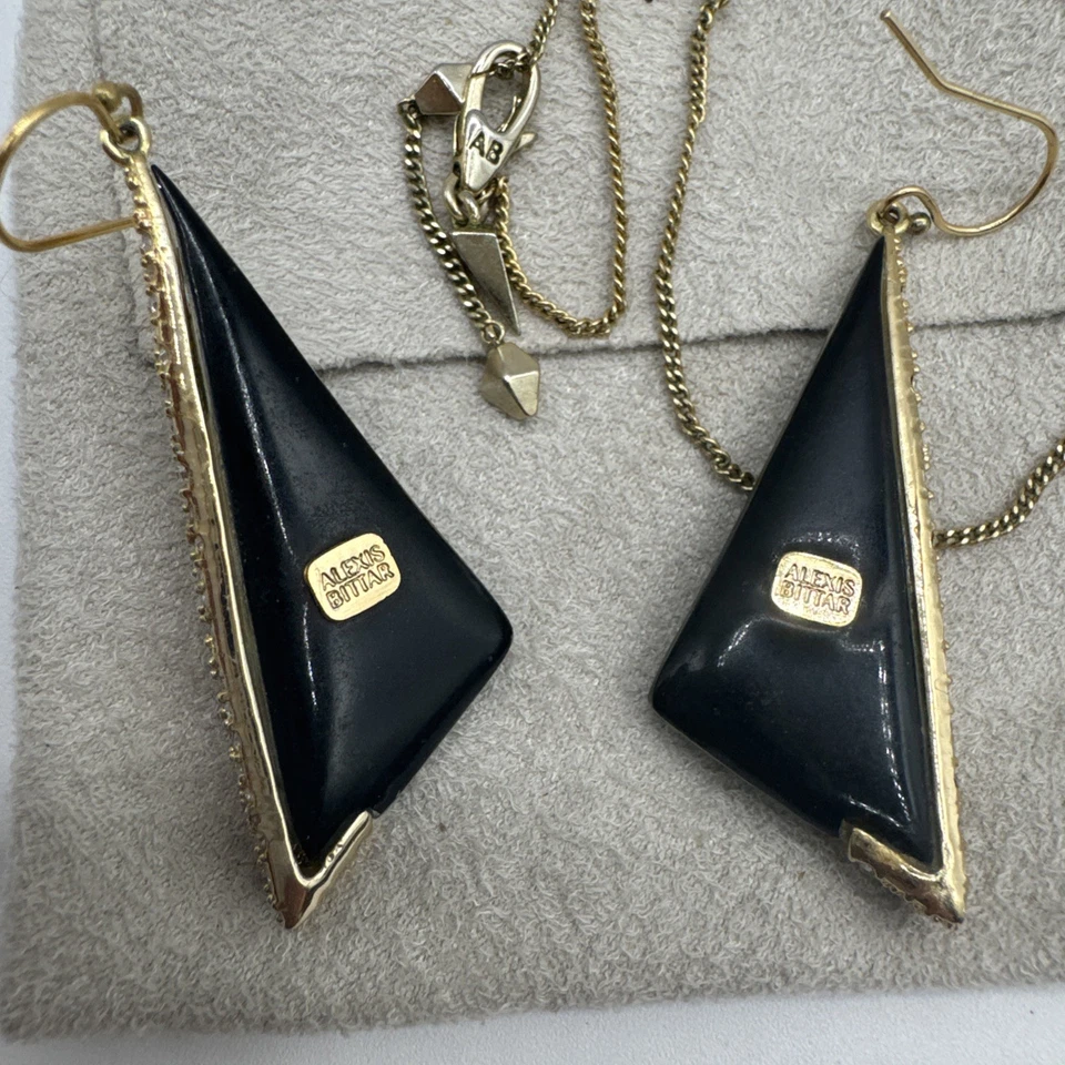 100% Authentic Alexis Bittar Green Lucite Crystal Earrings & Necklace - Image 3 of 4