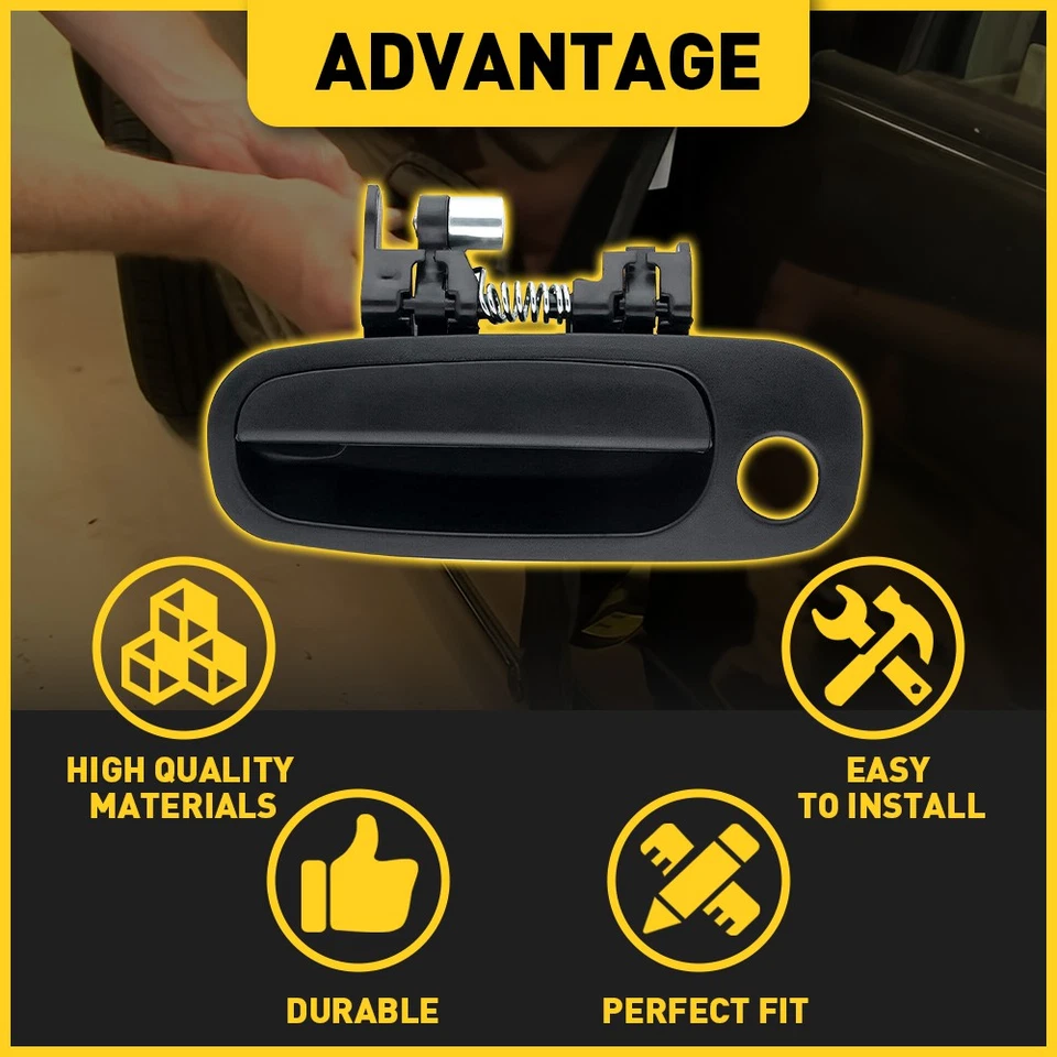 Maçaneta externa dianteira esquerda lado do motorista preta para Chevy Prizm 98-02 - Imagem 2 de 4