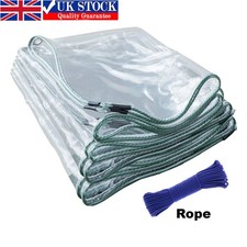 All Sizes Of Heavy Duty Clear Tarpaulin Waterproof Cover Ground Camping UK Sheet