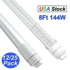 12/25Pack HO R17d T8 8FT LED Bulbs 144W 18000LM Bright Replacement Tube 6500K