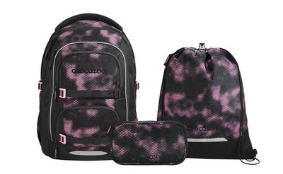Coocazoo, Schulrucksack-Set PORTER, Pink Illusion 3-teilig