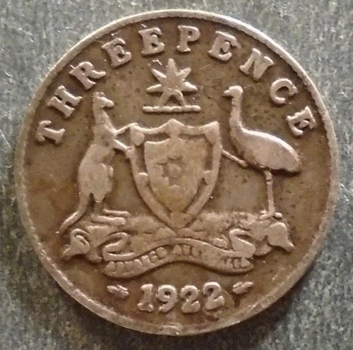 1922 George V Threepence — photo from the most recent tracked eBay sale