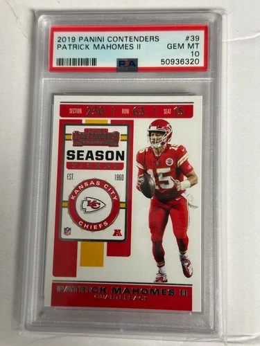 2019 Panini Contenders Patrick Mahomes II #39 Season Ticket PSA 10 Chiefs MVP