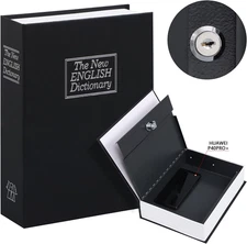 10.5Inch Book Safe with Key Lock,Extra Large Portable Metal Safe Box, Dictionary
