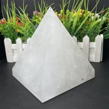 5.8LB 5.5"Natural Clear Quartz Pyramid Crystal Quartz Healing Tower Reiki Decor