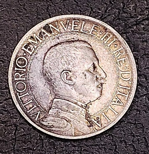 1910 Italy 🇮🇹 1 Lira Silver Coin. Vittorio Emanuele III. KM45