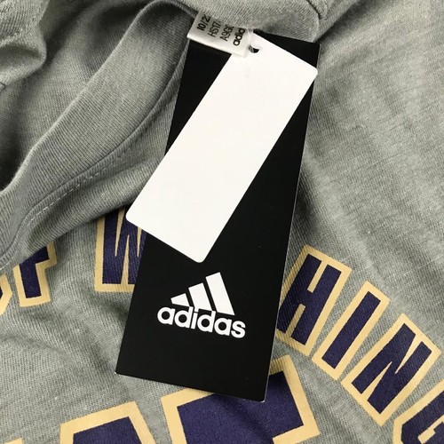 Adidas Washington Huskies Shirt Mens Large Gray Long Sleeves University Tee NWT - Picture 5 of 12