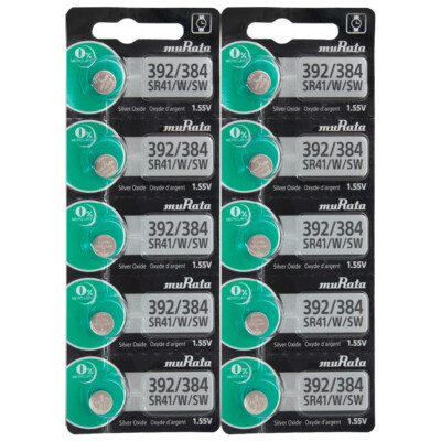 10 Murata Replaces Sony Silver Oxide SR41SW SR41W SR41 Watch 1.55V Battery
