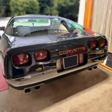 Red Carbon FRONT & REAR Plastic Raised Letter Inserts fits Corvette C4 1991-1996