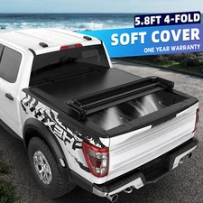 4-Fold 5.8FT Soft Truck Tonneau Cover FIT 07-13 GMC Sierra Chevrolet Silverado