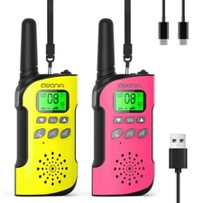 Rechargeable 2 Pack Walkie Talkies for Kids Long Range 22 Channels 2 Way Radio