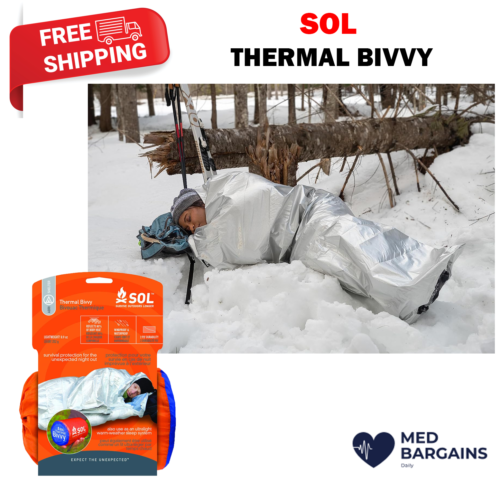 SOL Survive Outdoors Longer Thermal Emergency Bivvy Camping Skiing  -  36" x 84" - Picture 1 of 6