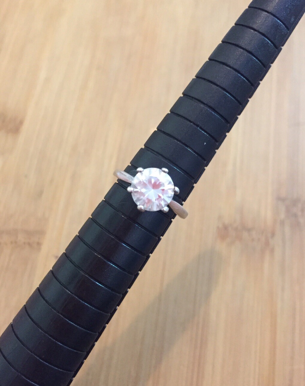 Large Crystal Solid Sterling Silver Solitaire 925… - image 8