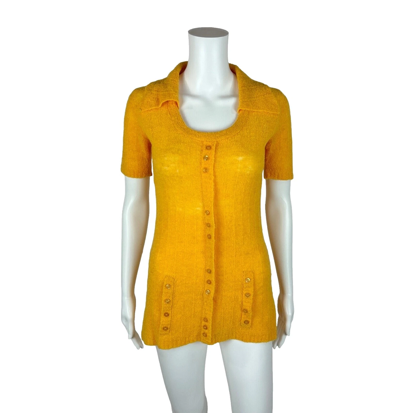 Mezcla de lana top vintage 1970s para Mujer