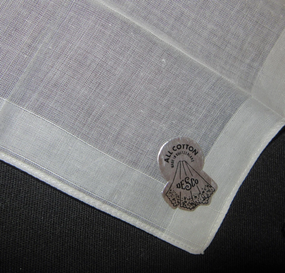 Vintage Hankie Único Rosa Bordado Floral DESCO Suiza ¡Belleza! Foto 4 de 4