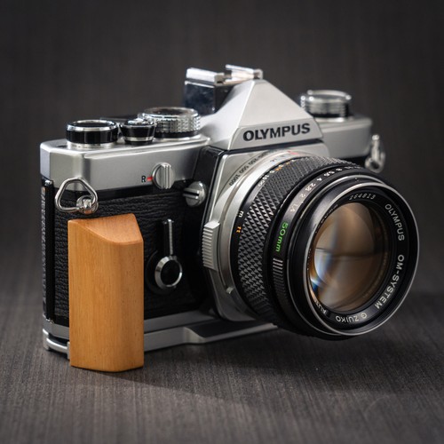Wooden Handle Grip L Plate Alloy Baseplate fr Olympus OM2 OM1 OM-1 Camera Holder - Picture 35 of 45