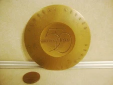 Vintage Advertising Brass Paperweight 1908-54 General Motors GM 50 Million Cars!