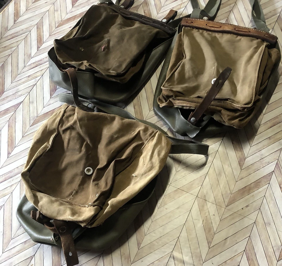 Bolsas médicas militares de alta resistencia (3) marrón y verde. De colección. Bolsas para escribir extranjeras Foto 2 de 4