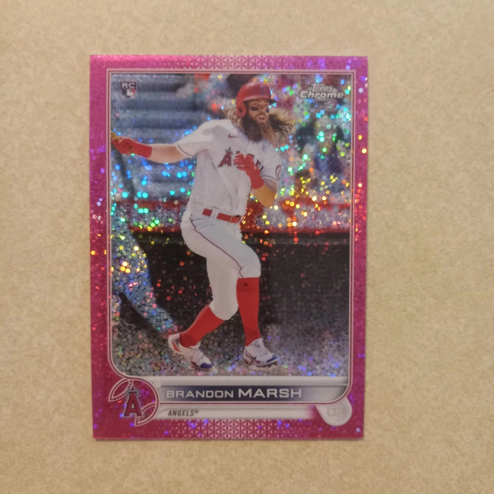 2022 Topps Chrome - Brandon Marsh #133 Magenta Speckle Refractor /350 (RC)