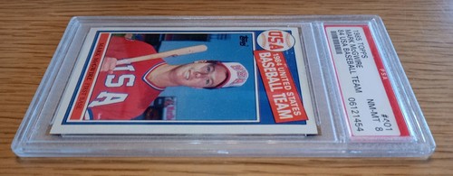 Mark McGwire 1985 Topps USA Karte #401 RC United States Baseball Team PSA 8 NM-MT - Bild 3 von 10