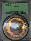 1882 S MORGAN DOLLAR PCGS MS66! EXCEPTIONAL END ROLL TONER$$ WOW COIN NR #64114
