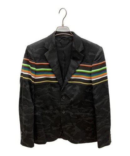 RAF SIMONS Sterling Ruby Stripe Jacket Men’s 100% Cotton Black Size 46 Used TF