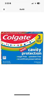 Colgate Kids Cavity Protection Toothpaste, Bubble Fruit, 4.6 oz, 3 Pack