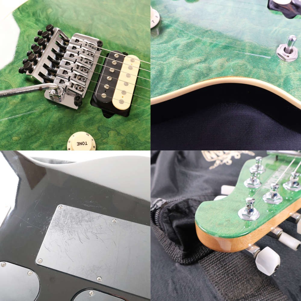 Music Man AXIS EX electric guitar, Trans Green, 1997 model
