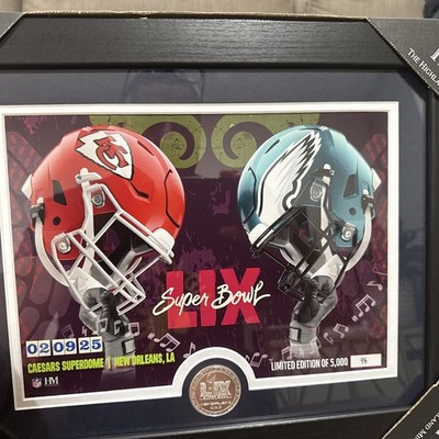 Highland Mint Framed Super Bowl LIX Limited Edition Numbered Eagles Chiefs