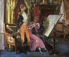 Tableau encadré scène militaire soldat Napoléon Empire Coffinières de Nordeck