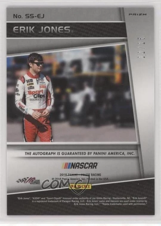 2018 Panini Prizm Scripted Signatures Green Prizm 22/25 Erik Jones #SS-EJ Auto - Image 2 of 3