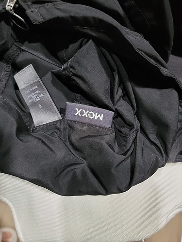 Mexx Gothic Black Bubble Hem Size 6 Women's Hooded Dress Front Zipper #C - Picture 12 of 13