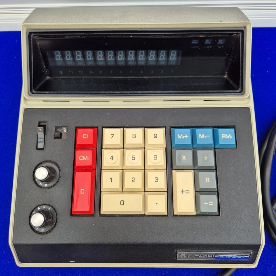 Hitachi KK521 Vintage Calculator 1972 Vacuum Tube Display Tested Working - Image 2 of 4