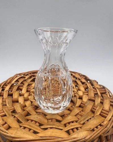 Waterford Crystal Violet Lismore Bud Vase 4” Faceted Design Flared Top Vintage