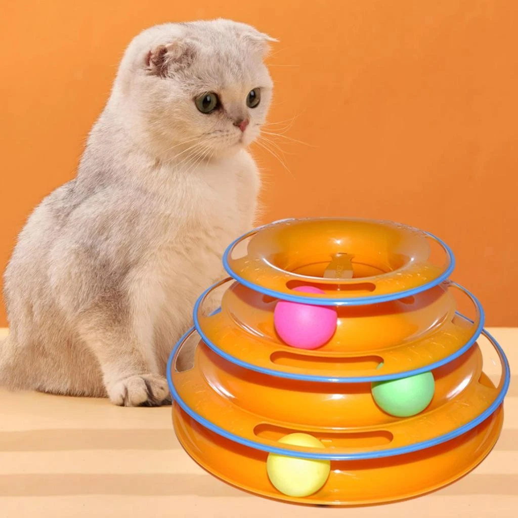 Cats Toy Ball Track Interactive Toys 3 Level Interactive for Kitten Chase