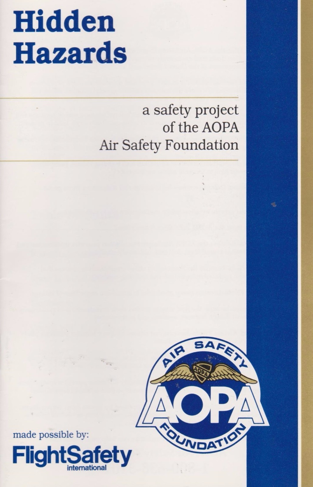 Hidden Hazards (Turbulence and Wind Shear) (AOPA Air Safety) 1995 | eBay