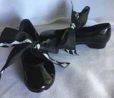 Toddler ABT Black Patent Tap Shoes Size 8.5 M