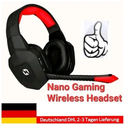 Nano Gaming NX1 2,4GHz Optical Wireless Headset Rot Schwarz, PS4, XBOX ONE, PC.